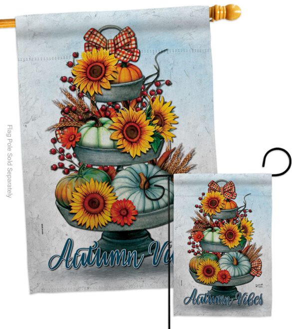 Autumn Vibes - Harvest Autumn Fall Vertical Impressions Decorative Flags HG130418 Made In USA - Image 4