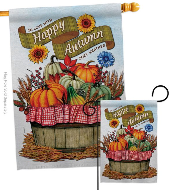 Cozy Autumn - Harvest Autumn Fall Vertical Impressions Decorative Flags HG130420 Made In USA - Image 3