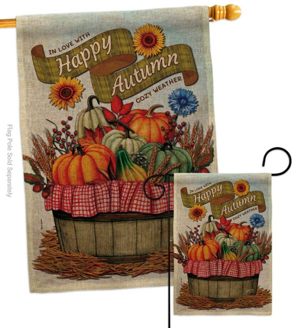 Cozy Autumn - Harvest Autumn Fall Vertical Impressions Decorative Flags HG130420 Made In USA - Image 24