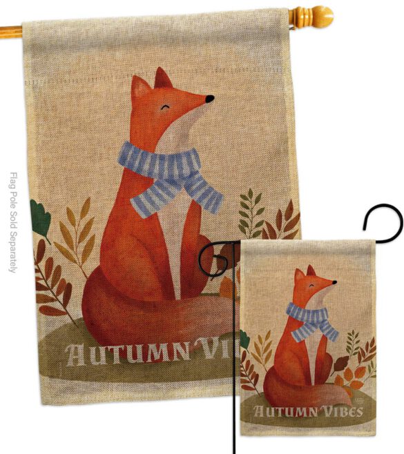 Autumn Fox - Harvest Autumn Fall Vertical Impressions Decorative Flags HG130426 Made In USA - Image 25