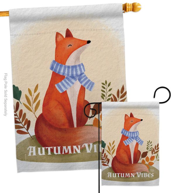 Autumn Fox - Harvest Autumn Fall Vertical Impressions Decorative Flags HG130426 Made In USA - Image 4