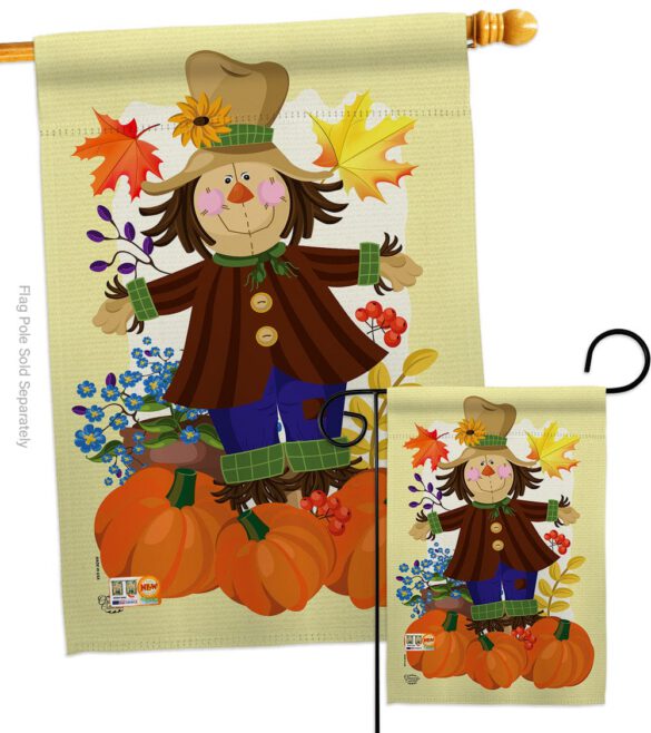 Autumn Scarecrow - Harvest & Autumn Fall Vertical Impressions Decorative Flags HG192120 Made In USA - Image 4