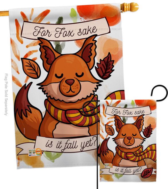 Fox Sake, Fall Yet - Harvest & Autumn Fall Vertical Impressions Decorative Flags HG192132 Made In USA - Image 3