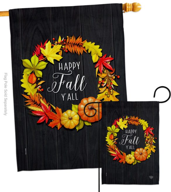 Fall Wreath - Harvest & Autumn Fall Vertical Impressions Decorative Flags HG192630 Made In USA - Image 3