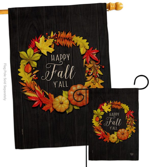 Fall Wreath - Harvest & Autumn Fall Vertical Impressions Decorative Flags HG192630 Made In USA - Image 13