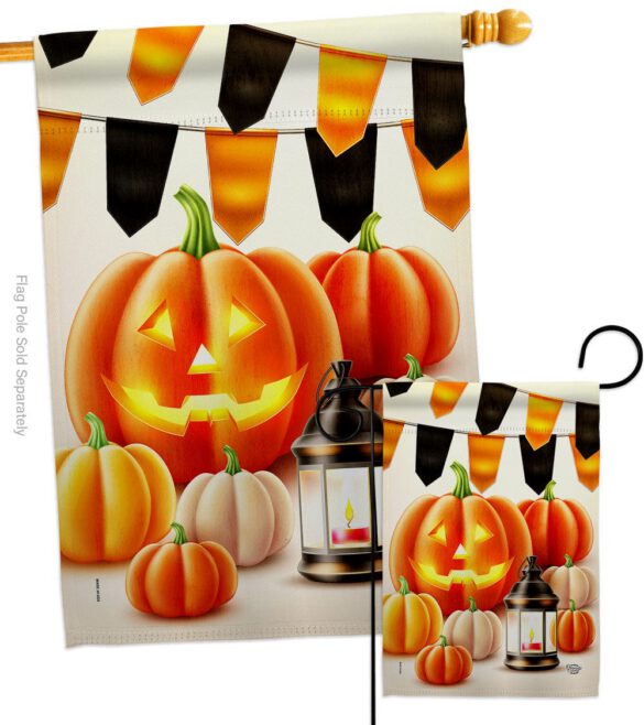 Halloween Lantern - Harvest & Autumn Fall Vertical Impressions Decorative Flags HG192680 Made In USA - Image 3