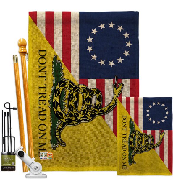 Betsy Ross Don't Tread On Me - Historic Americana Vertical Impressions Decorative Flags HG140724 Made In USA - Image 24