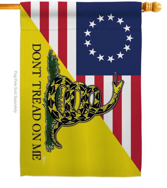 Betsy Ross Don't Tread On Me - Historic Americana Vertical Impressions Decorative Flags HG140724 Made In USA - Image 7