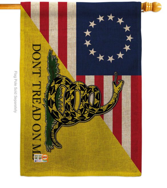 Betsy Ross Don't Tread On Me - Historic Americana Vertical Impressions Decorative Flags HG140724 Made In USA - Image 19
