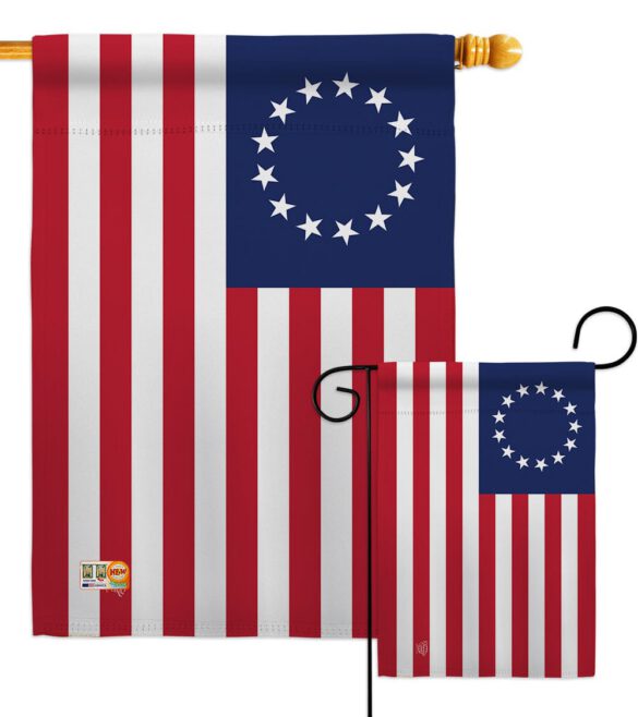Betsy Ross Americana Historic Impressions Decorative Vertical Flag - Image 8