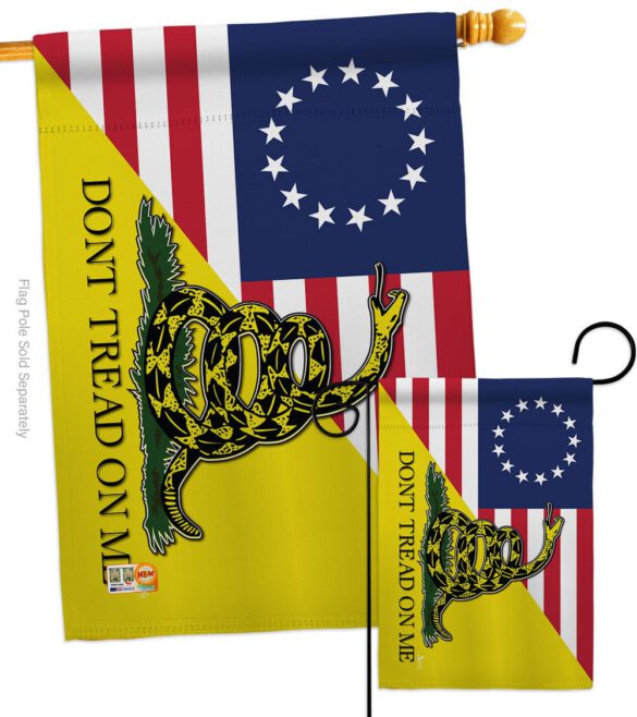 Betsy Ross Don't Tread On Me - Historic Americana Vertical Impressions Decorative Flags HG140724 Made In USA - Image 11
