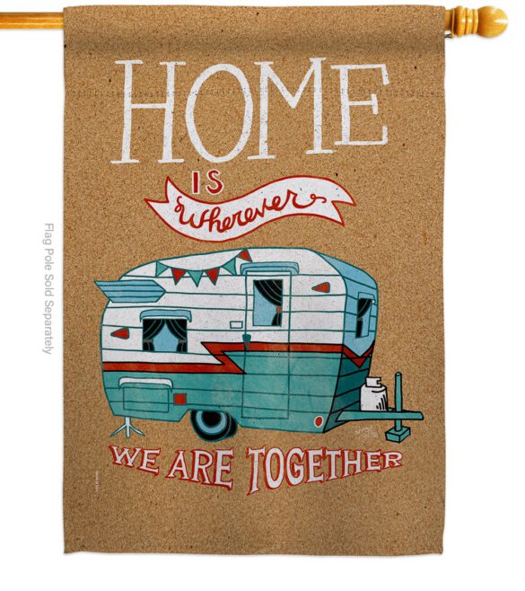 Home is Wherever Camper - Hobbies Interests Vertical Impressions Decorative Flags HG109066 Made In USA - Image 2