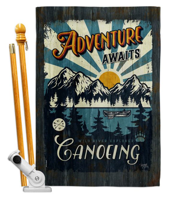 Awaits Canoeing - Hobbies Interests Vertical Impressions Decorative Flags HG109083 Made In USA - Image 6
