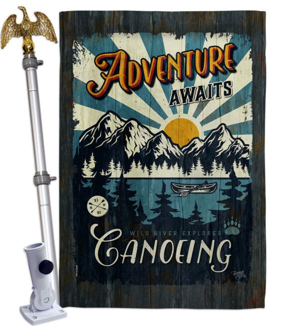 Awaits Canoeing - Hobbies Interests Vertical Impressions Decorative Flags HG109083 Made In USA - Image 10