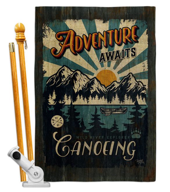 Awaits Canoeing - Hobbies Interests Vertical Impressions Decorative Flags HG109083 Made In USA - Image 16
