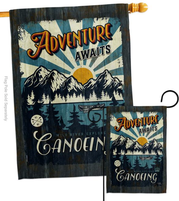 Awaits Canoeing - Hobbies Interests Vertical Impressions Decorative Flags HG109083 Made In USA - Image 4