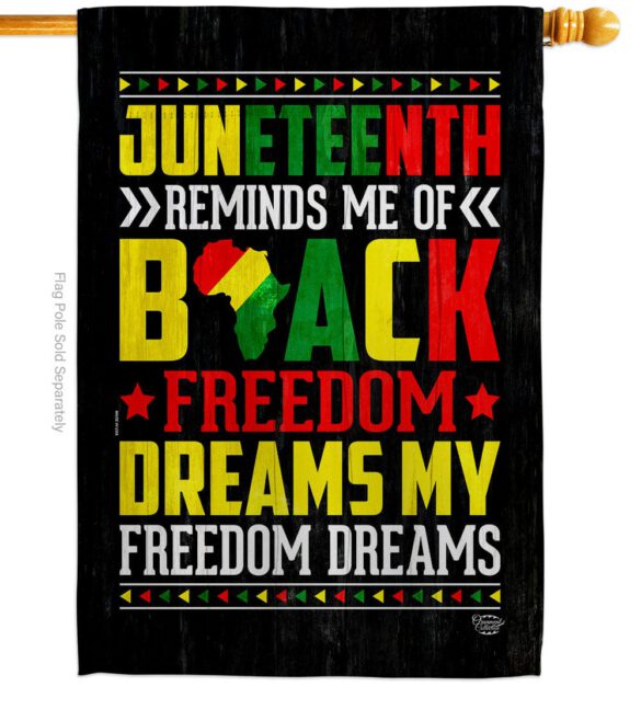 Black Freedom - Historic Americana Vertical Impressions Decorative Flags HG190152 Made In USA - Image 2