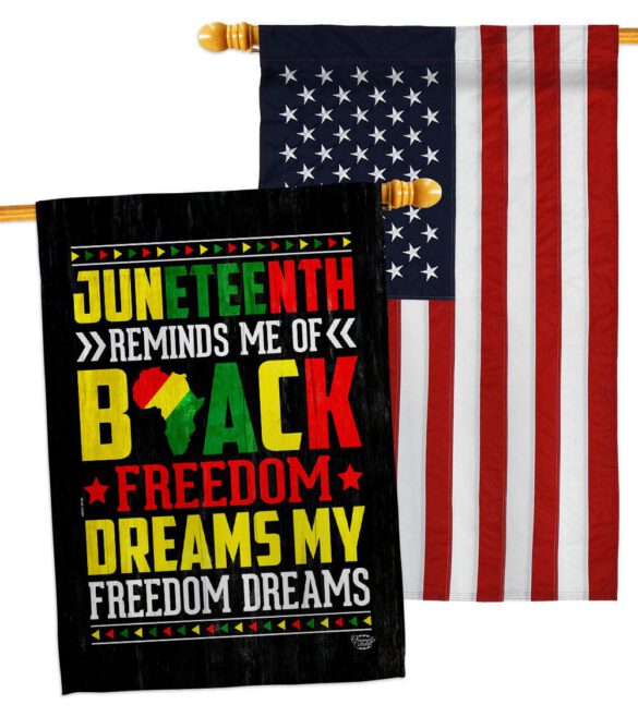Black Freedom - Historic Americana Vertical Impressions Decorative Flags HG190152 Made In USA - Image 15