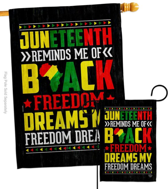 Black Freedom - Historic Americana Vertical Impressions Decorative Flags HG190152 Made In USA - Image 3
