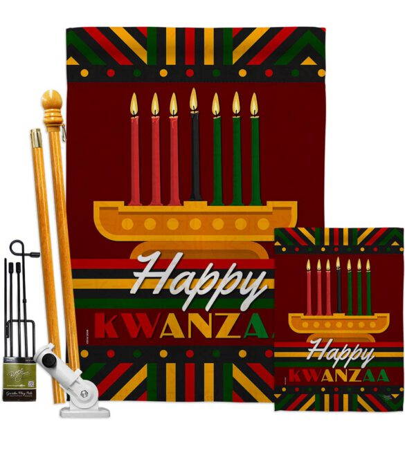 Happy Kwanzaa - Kwanzaa Winter Vertical Impressions Decorative Flags HG114233 Made In USA - Image 6