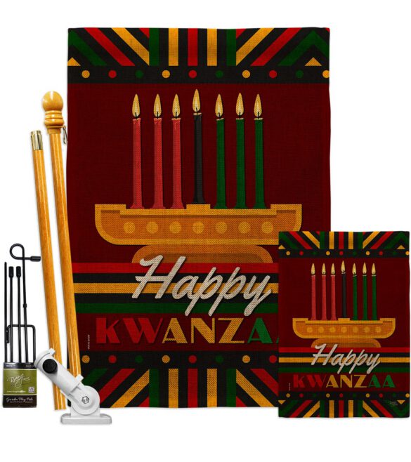 Happy Kwanzaa - Kwanzaa Winter Vertical Impressions Decorative Flags HG114233 Made In USA - Image 14