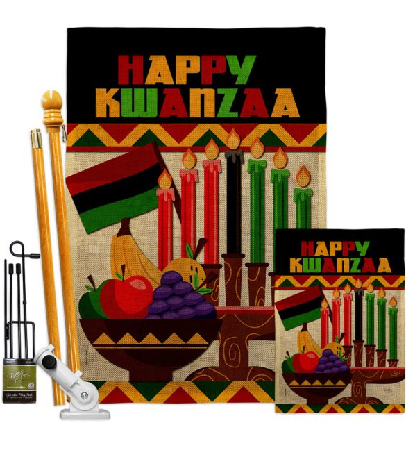Happy Kwanzaa African - Kwanzaa Winter Vertical Impressions Decorative Flags HG114236 Made In USA - Image 14