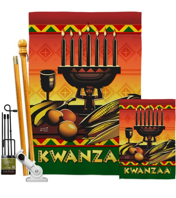 Celebrate Kwanzaa - Kwanzaa Winter Vertical Impressions Decorative Flags HG137336 Made In USA - Image 6