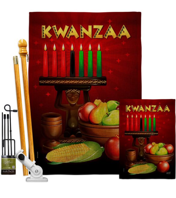 Greeting Kwanzaa - Kwanzaa Winter Vertical Impressions Decorative Flags HG137338 Made In USA - Image 14