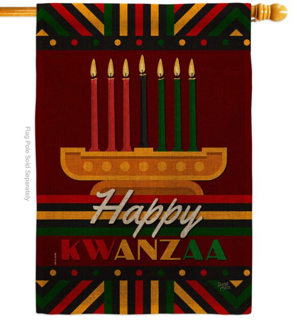 Happy Kwanzaa - Kwanzaa Winter Vertical Impressions Decorative Flags HG114233 Made In USA - Image 12