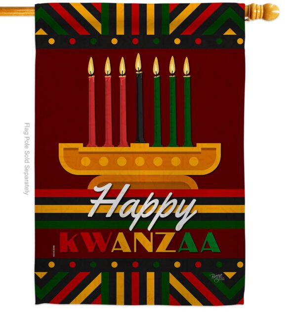 Happy Kwanzaa - Kwanzaa Winter Vertical Impressions Decorative Flags HG114233 Made In USA - Image 2
