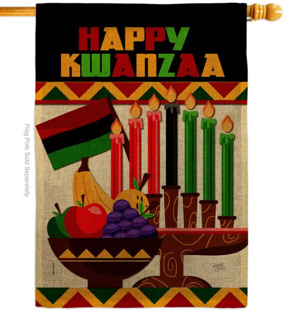 Happy Kwanzaa African - Kwanzaa Winter Vertical Impressions Decorative Flags HG114236 Made In USA - Image 12