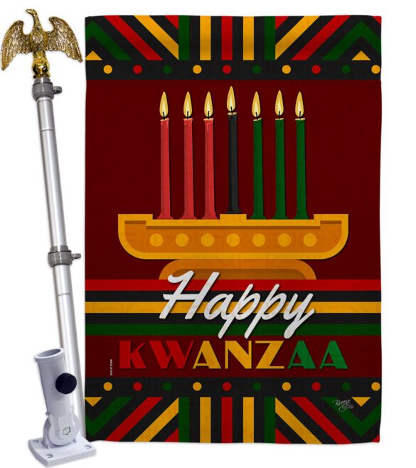 Happy Kwanzaa - Kwanzaa Winter Vertical Impressions Decorative Flags HG114233 Made In USA - Image 9
