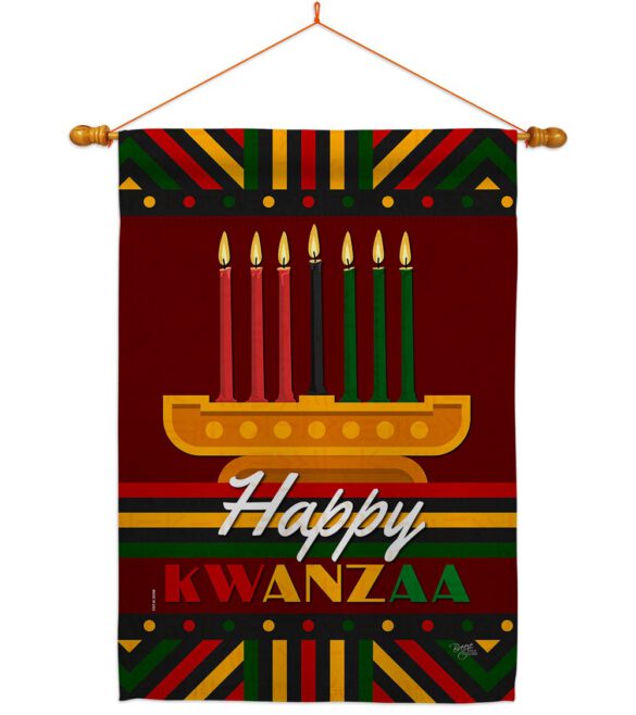 Happy Kwanzaa - Kwanzaa Winter Vertical Impressions Decorative Flags HG114233 Made In USA - Image 10