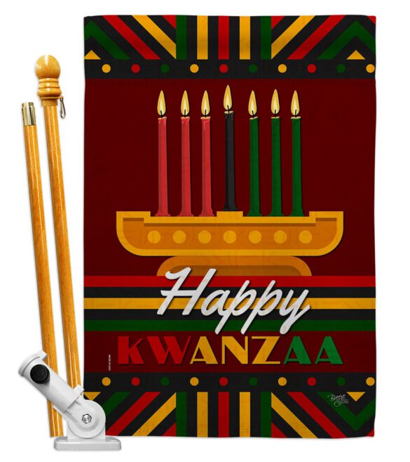 Happy Kwanzaa - Kwanzaa Winter Vertical Impressions Decorative Flags HG114233 Made In USA - Image 5