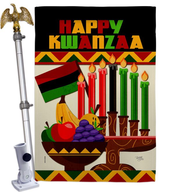 Happy Kwanzaa African - Kwanzaa Winter Vertical Impressions Decorative Flags HG114236 Made In USA - Image 9