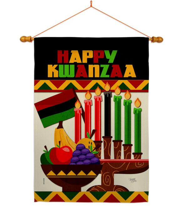 Happy Kwanzaa African - Kwanzaa Winter Vertical Impressions Decorative Flags HG114236 Made In USA - Image 10
