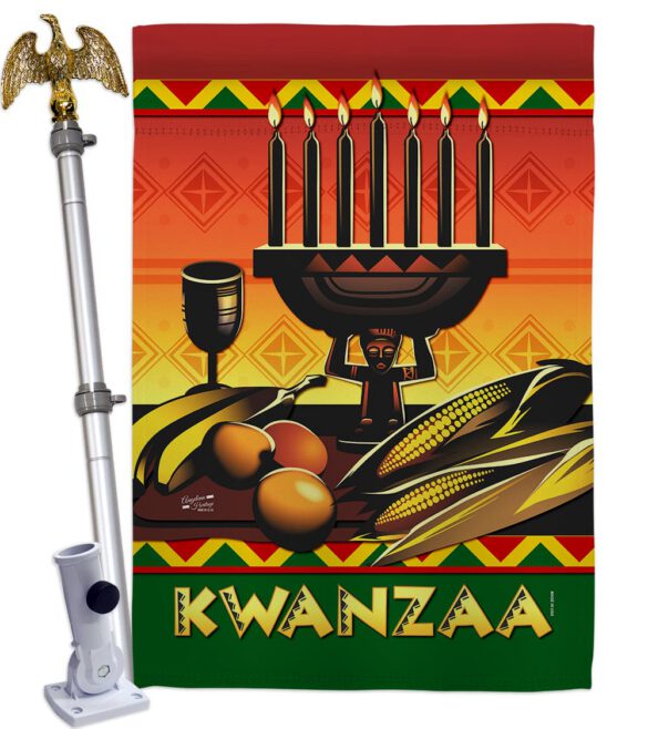 Celebrate Kwanzaa - Kwanzaa Winter Vertical Impressions Decorative Flags HG137336 Made In USA - Image 9