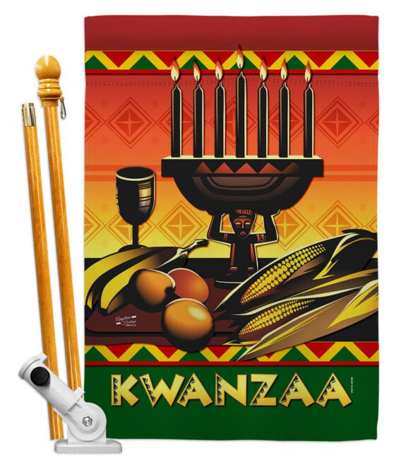 Celebrate Kwanzaa - Kwanzaa Winter Vertical Impressions Decorative Flags HG137336 Made In USA - Image 5