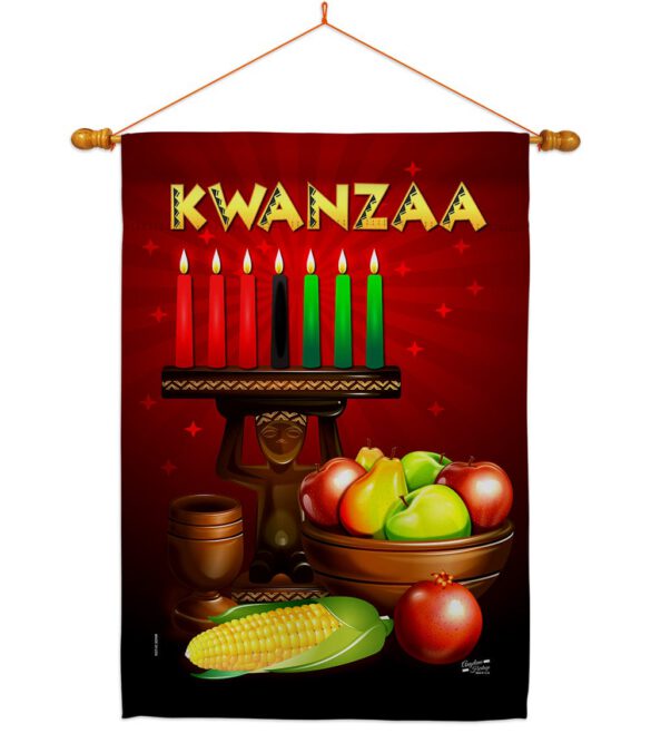 Greeting Kwanzaa - Kwanzaa Winter Vertical Impressions Decorative Flags HG137338 Made In USA - Image 10