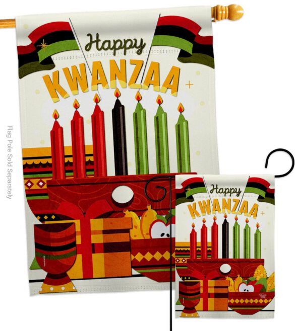 Gather Kwanzaa - Kwanzaa Winter Vertical Impressions Decorative Flags HG192719 Made In USA - Image 3