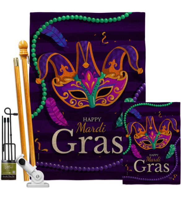 Carnival Mardi Gras - Mardi Gras Spring Vertical Impressions Decorative Flags HG118013 Made In USA - Image 16
