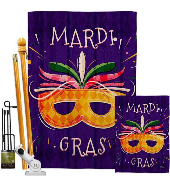 Beads Festival - Mardi Gras Spring Vertical Impressions Decorative Flags HG137361 Made In USA - Image 6
