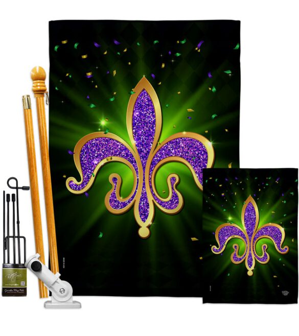 Fleur De Lis - Mardi Gras Spring Vertical Impressions Decorative Flags HG192436 Made In USA - Image 6