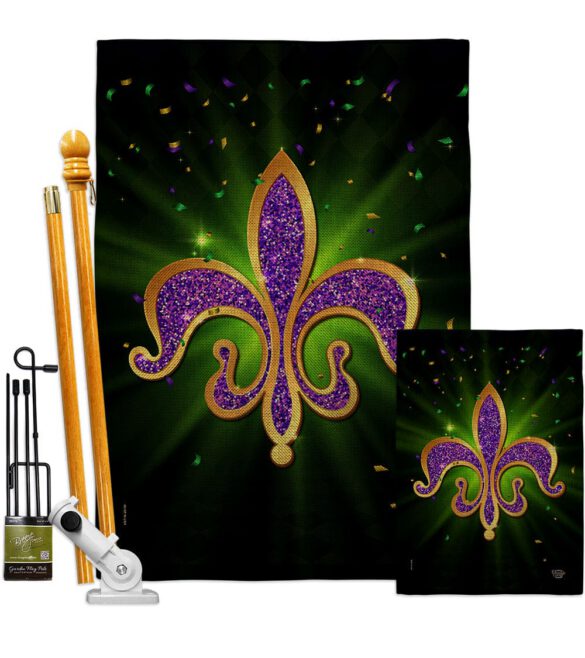 Fleur De Lis - Mardi Gras Spring Vertical Impressions Decorative Flags HG192436 Made In USA - Image 16
