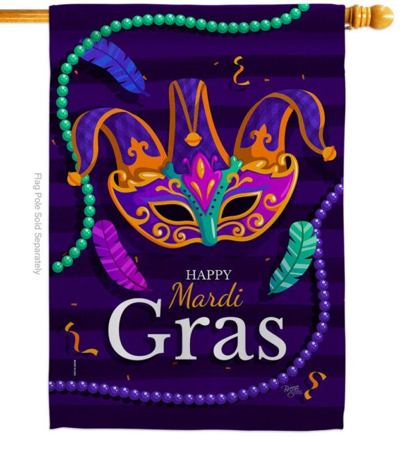 Carnival Mardi Gras - Mardi Gras Spring Vertical Impressions Decorative Flags HG118013 Made In USA - Image 2