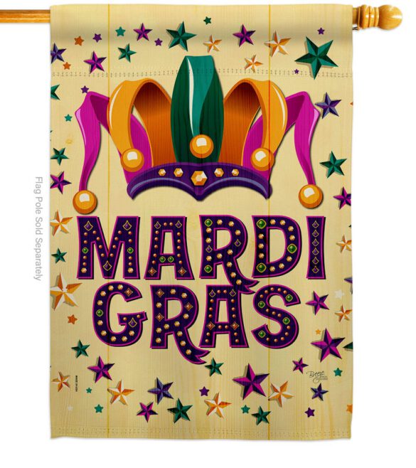 Celebration Mardi Gras - Mardi Gras Spring Vertical Impressions Decorative Flags HG118014 Made In USA - Image 2