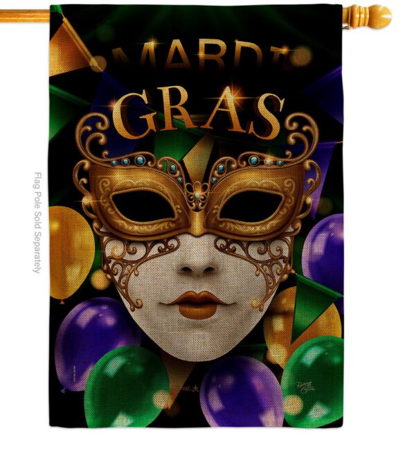 Fat Tuesday Carnival - Mardi Gras Spring Vertical Impressions Decorative Flags HG120008 Made In USA - Image 14
