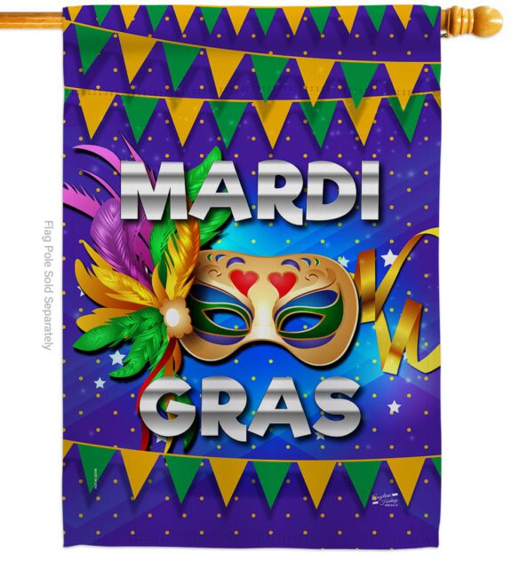 Fat Tuesday - Mardi Gras Spring Vertical Impressions Decorative Flags HG137347 Made In USA - Image 2