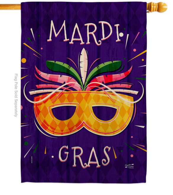 Beads Festival - Mardi Gras Spring Vertical Impressions Decorative Flags HG137361 Made In USA - Image 2