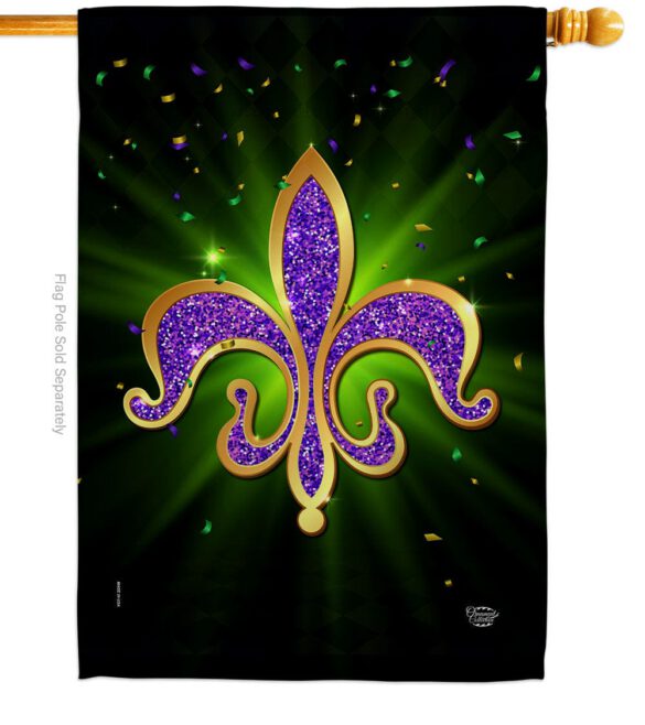 Fleur De Lis - Mardi Gras Spring Vertical Impressions Decorative Flags HG192436 Made In USA - Image 2
